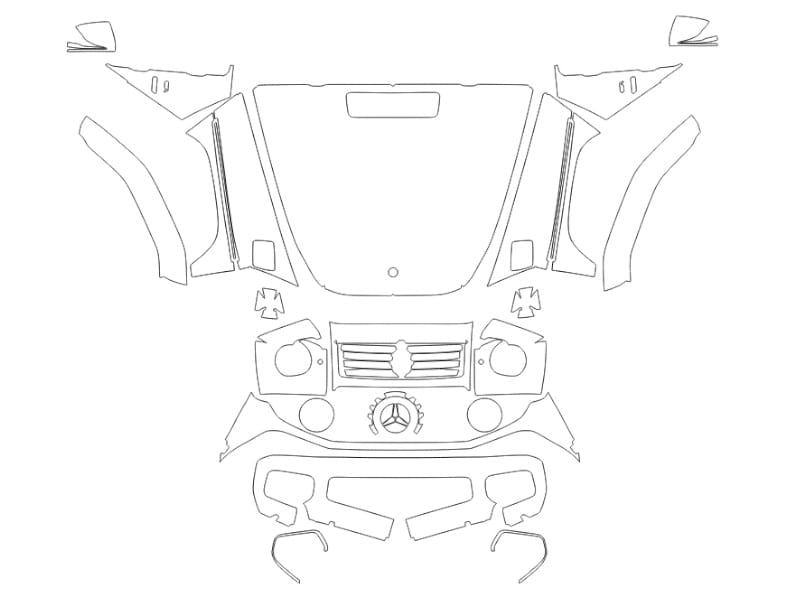 Formatki PPF do karoserii Mercedes-Benz G-Class (2024) EQ-Technology – zestaw