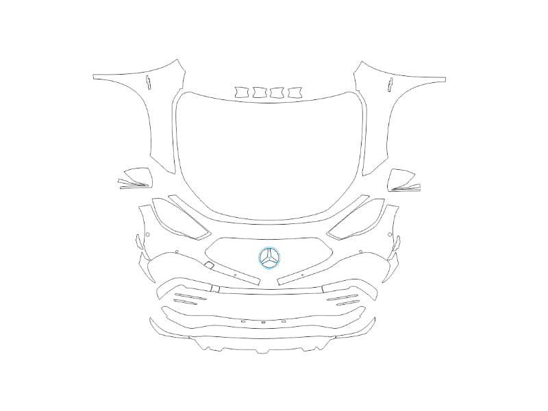 Formatki PPF do karoserii Mercedes-Benz GLA (2020) 45 S Aerodynamic Package – zestaw