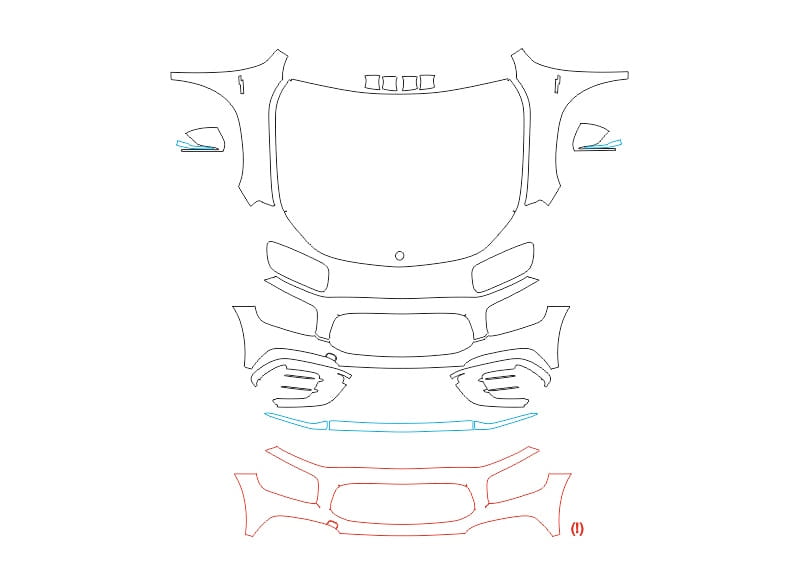 Formatki PPF do karoserii Mercedes-Benz GLB (2024) AMG 35 – zestaw