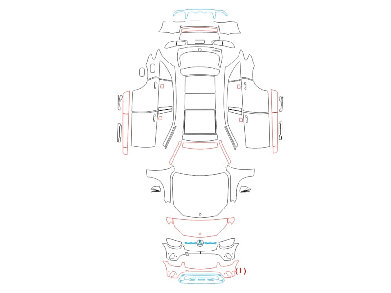 Formatki PPF do karoserii Mercedes-Benz GLC (2019) – zestaw