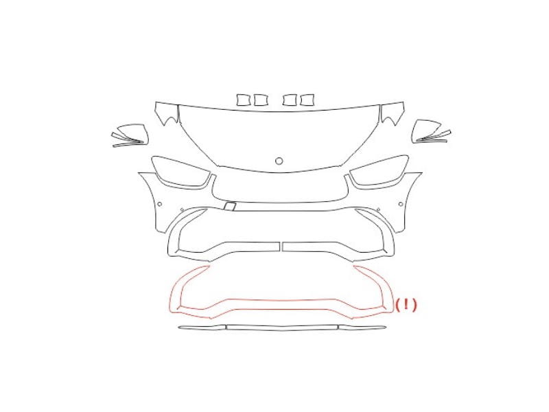Formatki PPF do karoserii Mercedes-Benz GLC Coupe (2020) 63S AMG – zestaw