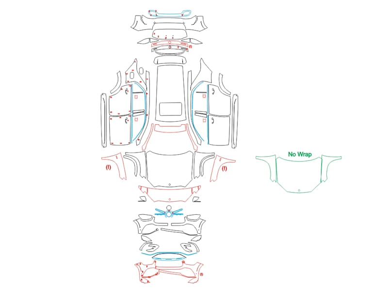 Formatki PPF do karoserii Mercedes-Benz GLE (2023) AMG Line – zestaw