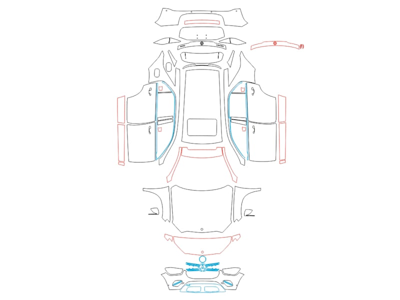 Formatki PPF do karoserii Mercedes-Benz GLE (2023) SUV Base – zestaw