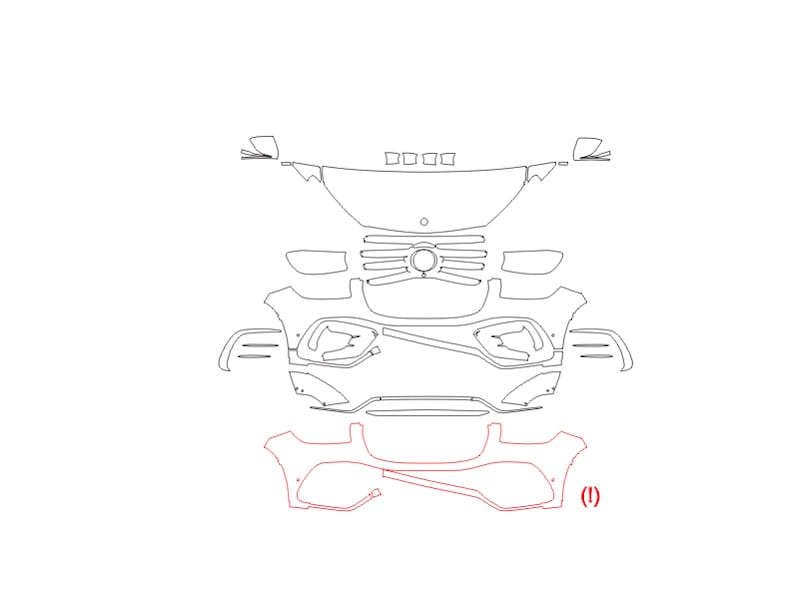 Formatki PPF do karoserii Mercedes-Benz GLS (2023) – zestaw