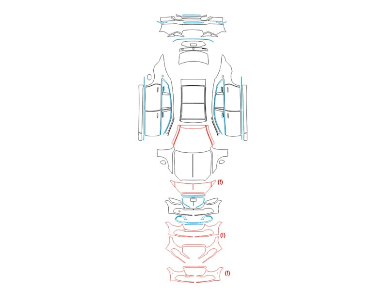 Formatki PPF do karoserii Mercedes-Benz S (2021) Maybach – zestaw
