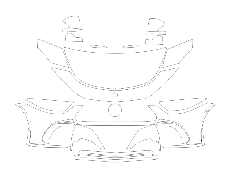 Formatki PPF do karoserii Mercedes-Benz SL (2022) 63 AMG Aerodynamic Package – zestaw