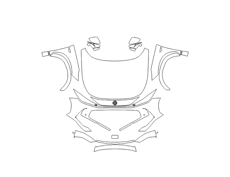 Formatki PPF do karoserii MG HS (2025) PHEV – zestaw