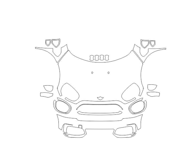 Formatki PPF do karoserii Mini Cooper Countryman John Cooper Works (2021) – zestaw