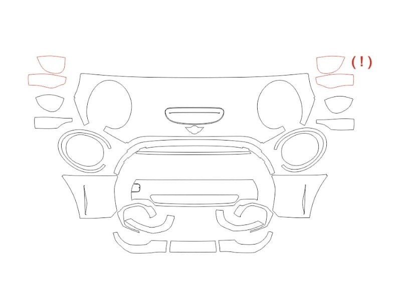 Formatki PPF do karoserii MINI Cooper Hatch 5-door (2021) – zestaw