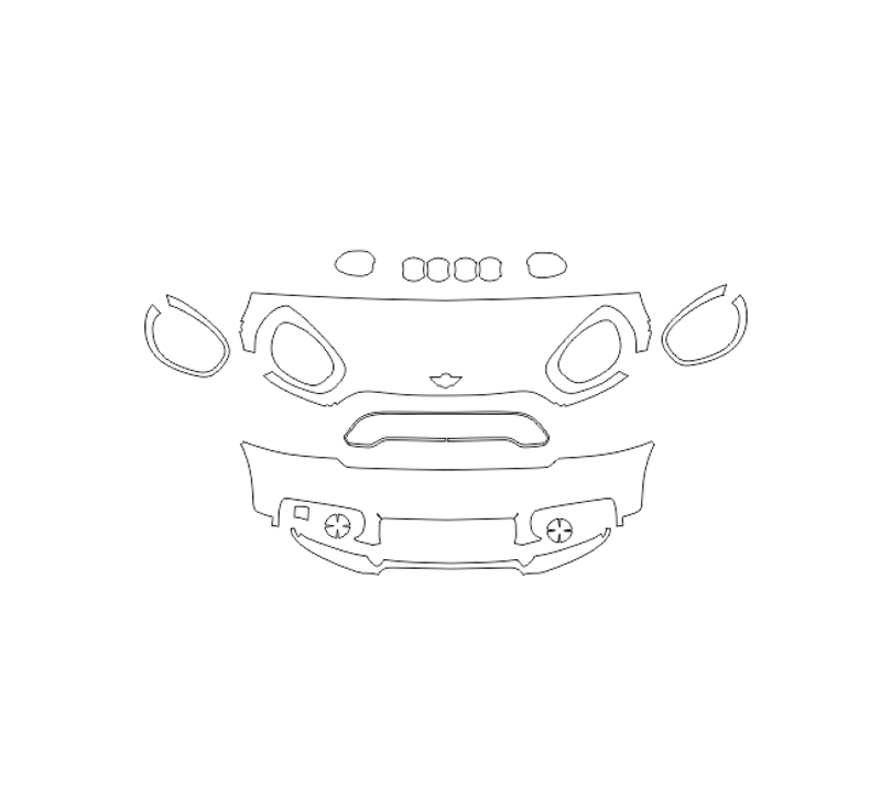 Formatki PPF do karoserii Mini Cooper S Countryman All4 (2017) – zestaw