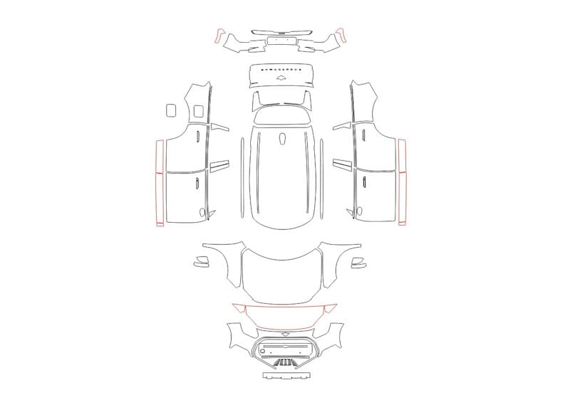 Formatki PPF do karoserii Mini Countryman (2024) C – zestaw