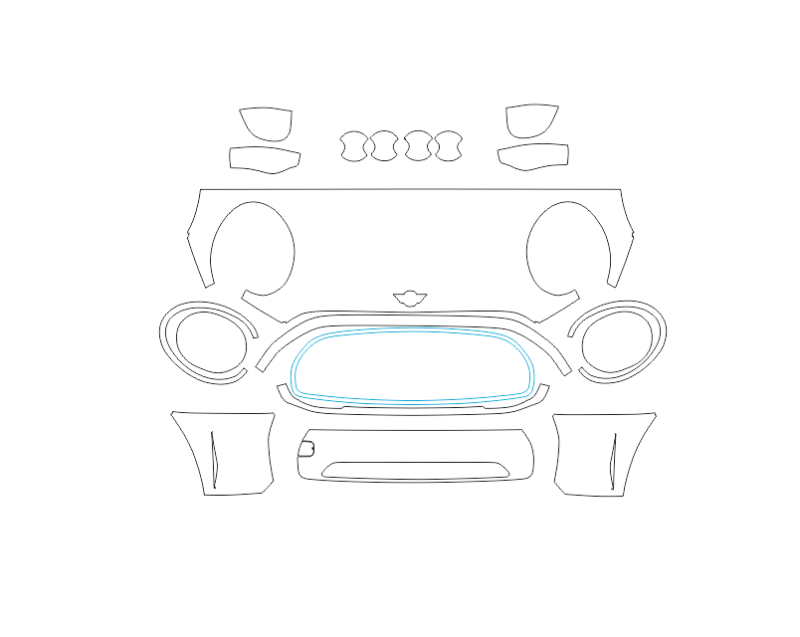Formatki PPF do karoserii Mini Hardtop Cooper (2022) 4-Door – zestaw
