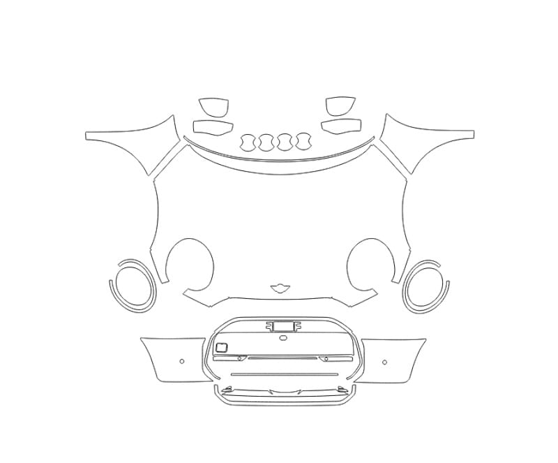 Formatki PPF do karoserii Mini Hatch (2024) Cooper S 5-Door – zestaw