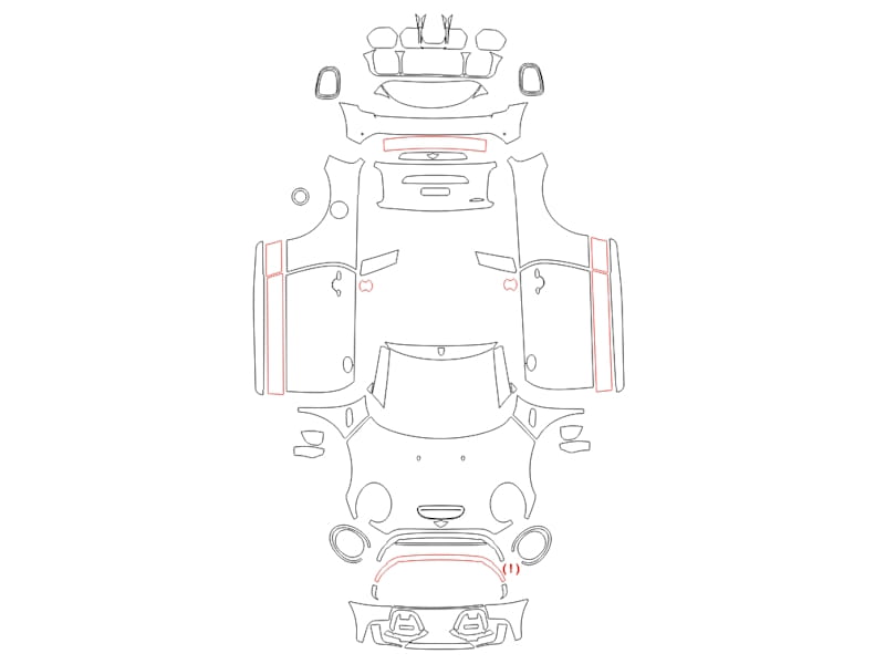 Formatki PPF do karoserii Mini John Cooper Works (2021) – zestaw