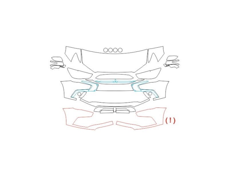 Formatki PPF do karoserii Mitsubishi ASX (2018) – zestaw