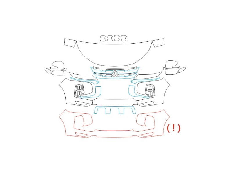 Formatki PPF do karoserii Mitsubishi ASX (2019) – zestaw
