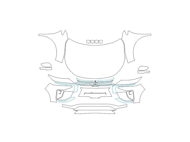Formatki PPF do karoserii Mitsubishi Eclipse Cross (2018) – zestaw