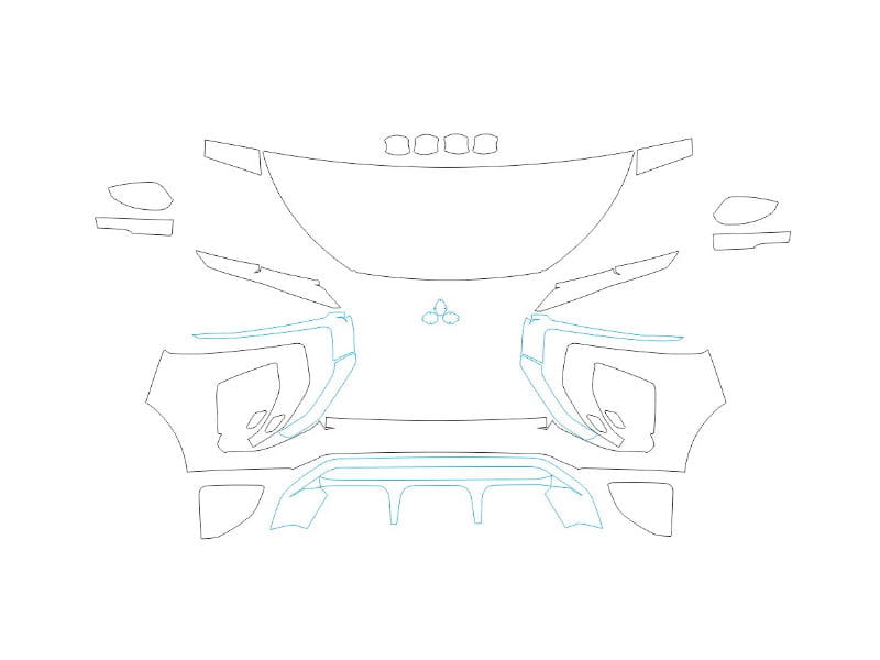 Formatki PPF do karoserii Mitsubishi Eclipse Cross (2021) – zestaw