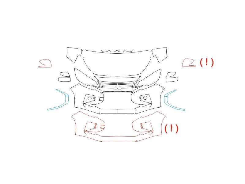 Formatki PPF do karoserii Mitsubishi Mirage (2021) – zestaw