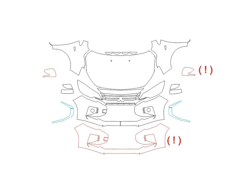 Formatki PPF do karoserii Mitsubishi Mirage (2021) – zestaw