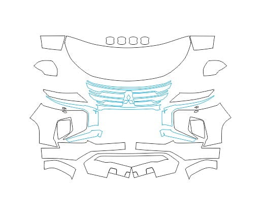 Formatki PPF do karoserii Mitsubishi Pajero Sport (2021) – zestaw