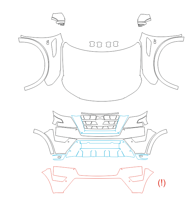 Formatki PPF do karoserii Nissan Armada (2021) – zestaw
