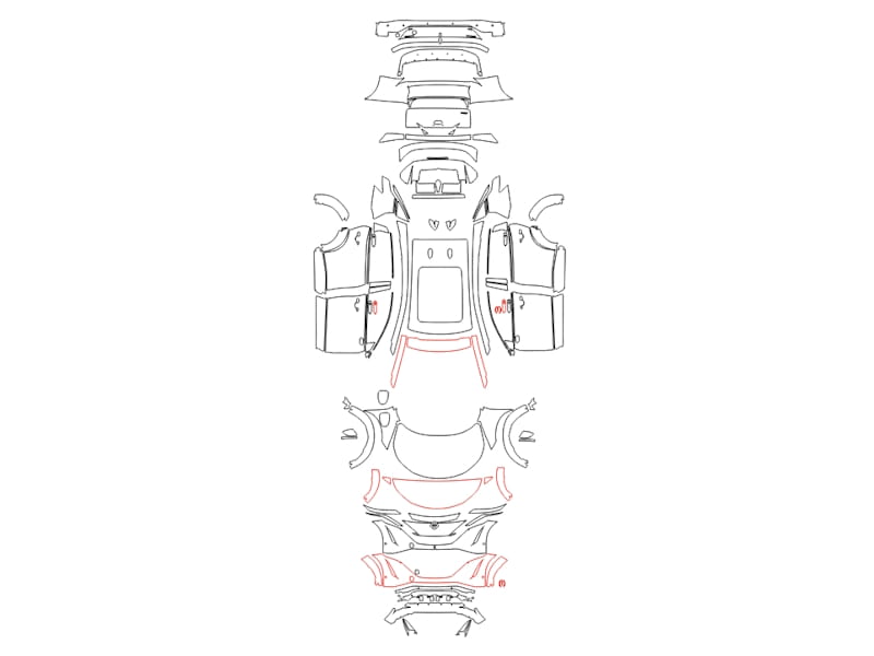 Formatki PPF do karoserii Nissan Aria (2023) Platinum – zestaw