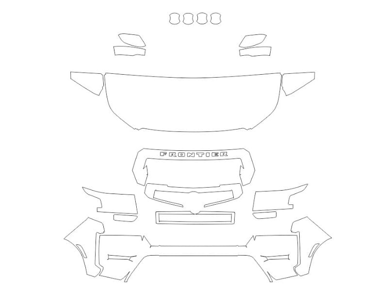 Formatki PPF do karoserii Nissan Frontier (2021) Overland – zestaw