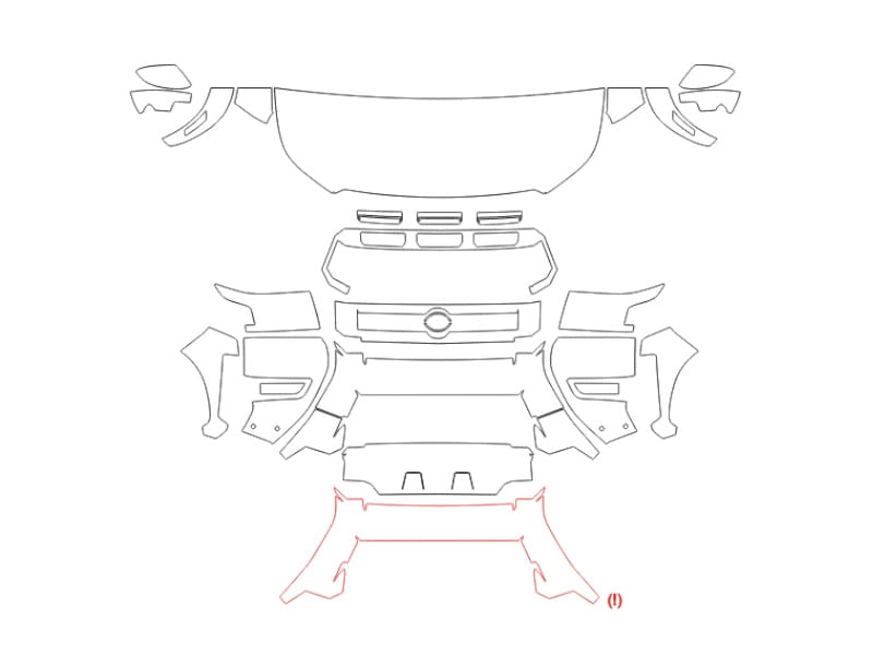 Formatki PPF do karoserii Nissan Frontier (2024) Pro-4X Crew Cab – zestaw