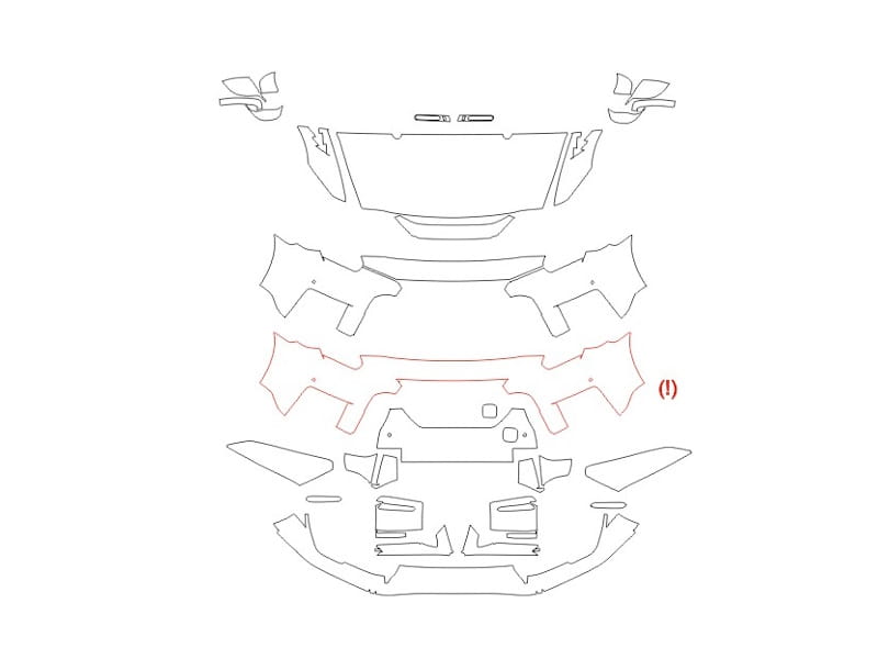 Formatki PPF do karoserii Nissan GT-R (2022) NISMO – zestaw
