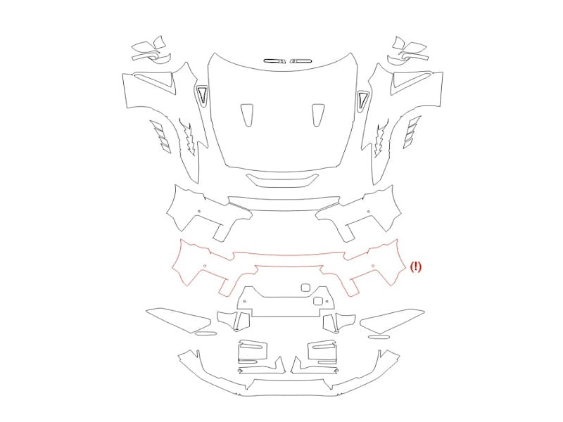 Formatki PPF do karoserii Nissan GT-R (2022) NISMO – zestaw