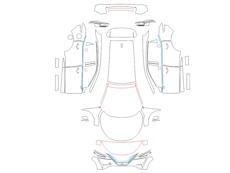 Formatki PPF do karoserii Nissan Qashqai (2021) – zestaw