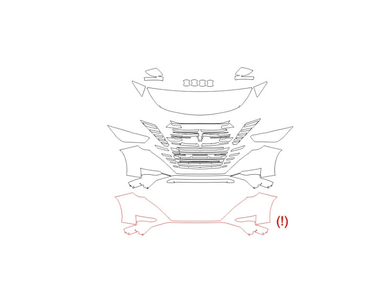 Formatki PPF do karoserii Nissan Versa (2023) S – zestaw