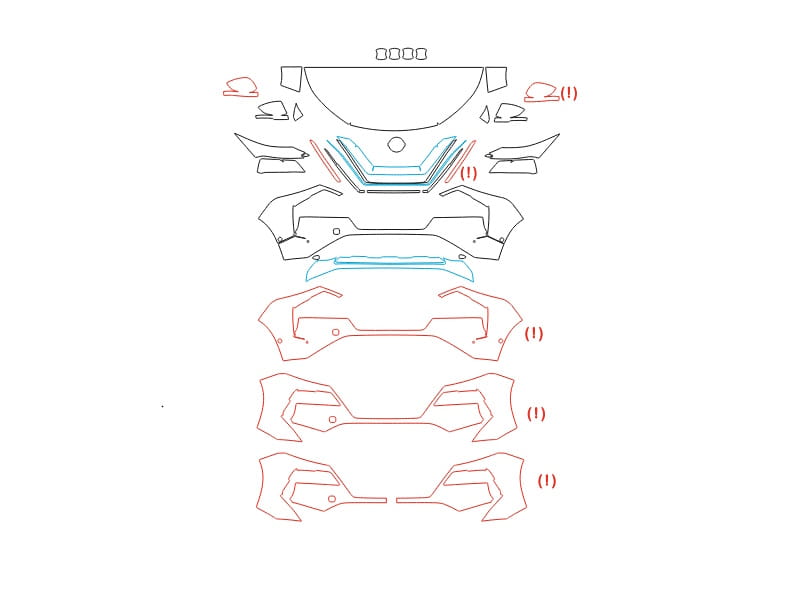 Formatki PPF do karoserii Nissan X-Trail (2021) – zestaw
