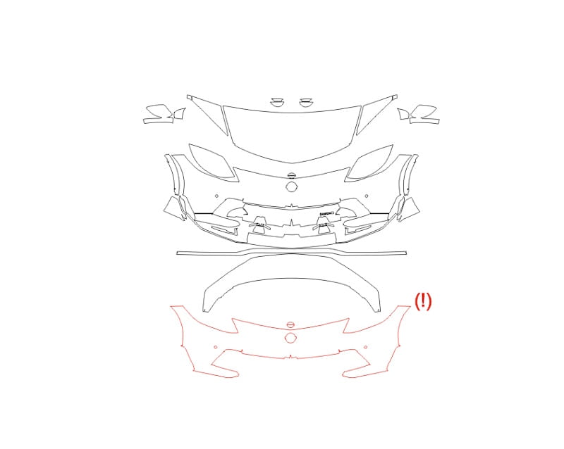 Formatki PPF do karoserii Nissan Z (2023) Nismo – zestaw