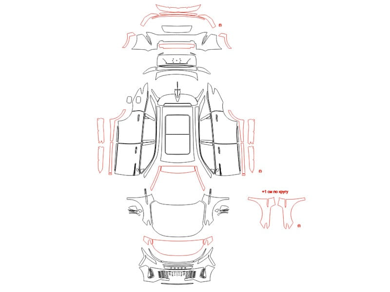 Formatki PPF do karoserii Omoda C9 (2023) – zestaw