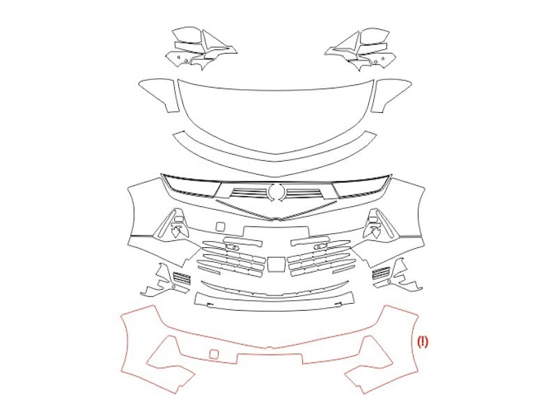 Formatki PPF do karoserii Opel Astra (2022) GS Line – zestaw
