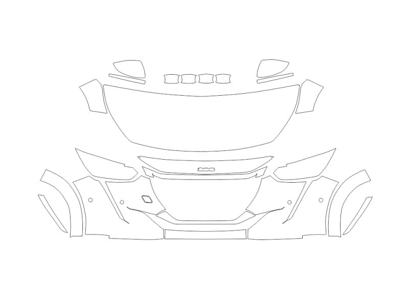 Formatki PPF do karoserii Peugeot 208 (2021) GT – zestaw