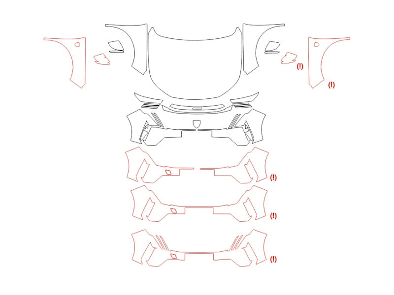 Formatki PPF do karoserii Peugeot 3008 (2025) – zestaw