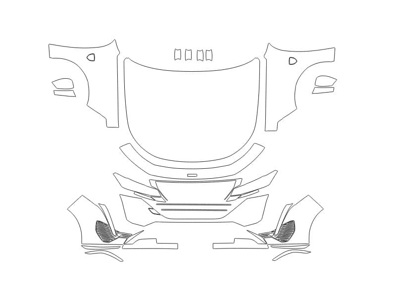 Formatki PPF do karoserii Peugeot 308 (2024) GT – zestaw