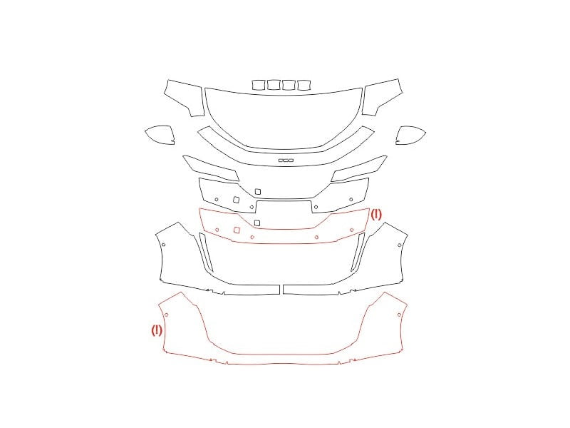Formatki PPF do karoserii Peugeot 508 (2018) – zestaw