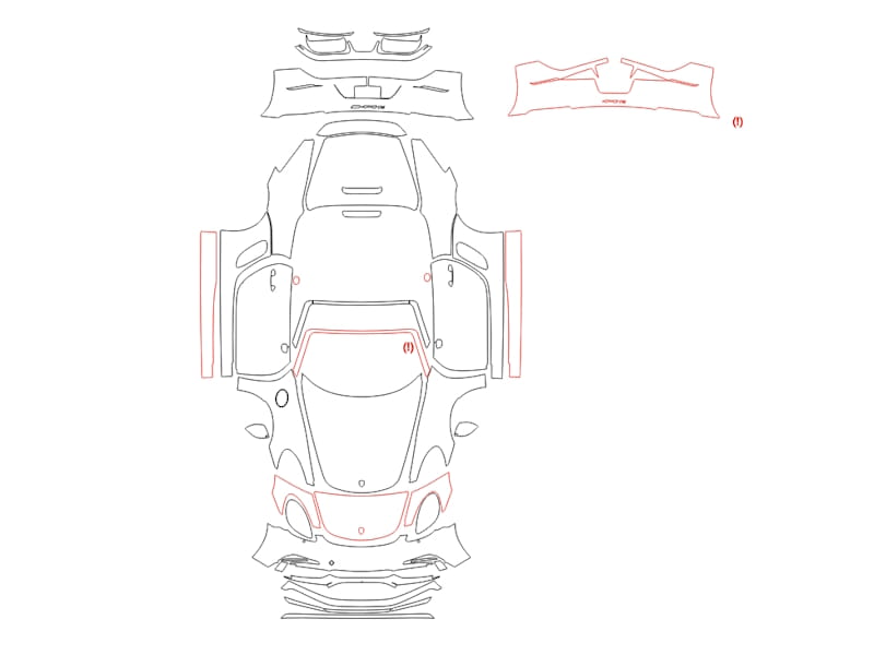 Formatki PPF do karoserii Porsche 718 Boxster (2018) GTS – zestaw