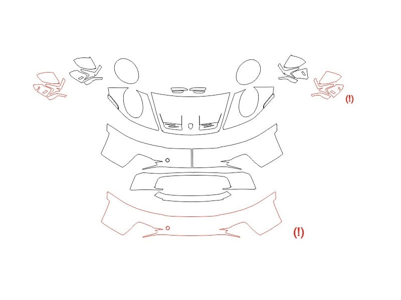 Formatki PPF do karoserii Porsche 911 (2021) GT3 Touring – zestaw