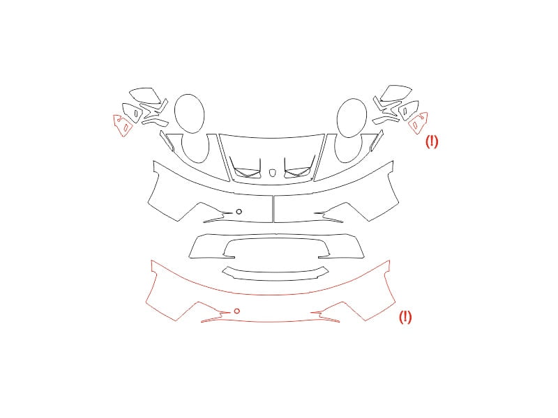 Formatki PPF do karoserii Porsche 911 (2023) ST – zestaw