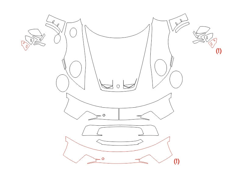 Formatki PPF do karoserii Porsche 911 (2023) ST – zestaw