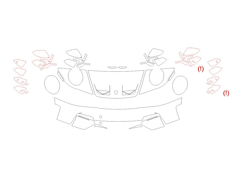 Formatki PPF do karoserii Porsche 911 (2024) GT3 Touring Package – zestaw