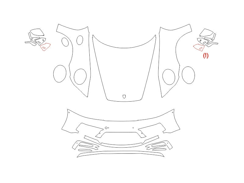 Formatki PPF do karoserii Porsche 911 Carrera (2022) GTS – zestaw