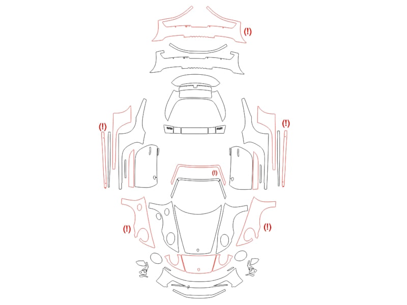 Formatki PPF do karoserii Porsche 911 Targa 4 (2020) – zestaw