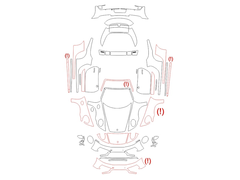 Formatki PPF do karoserii Porsche 911 Targa 4GTS (2020) – zestaw