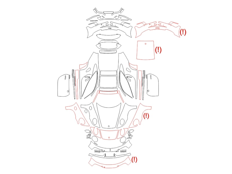 Formatki PPF do karoserii Porsche 911 Turbo (2020) – zestaw